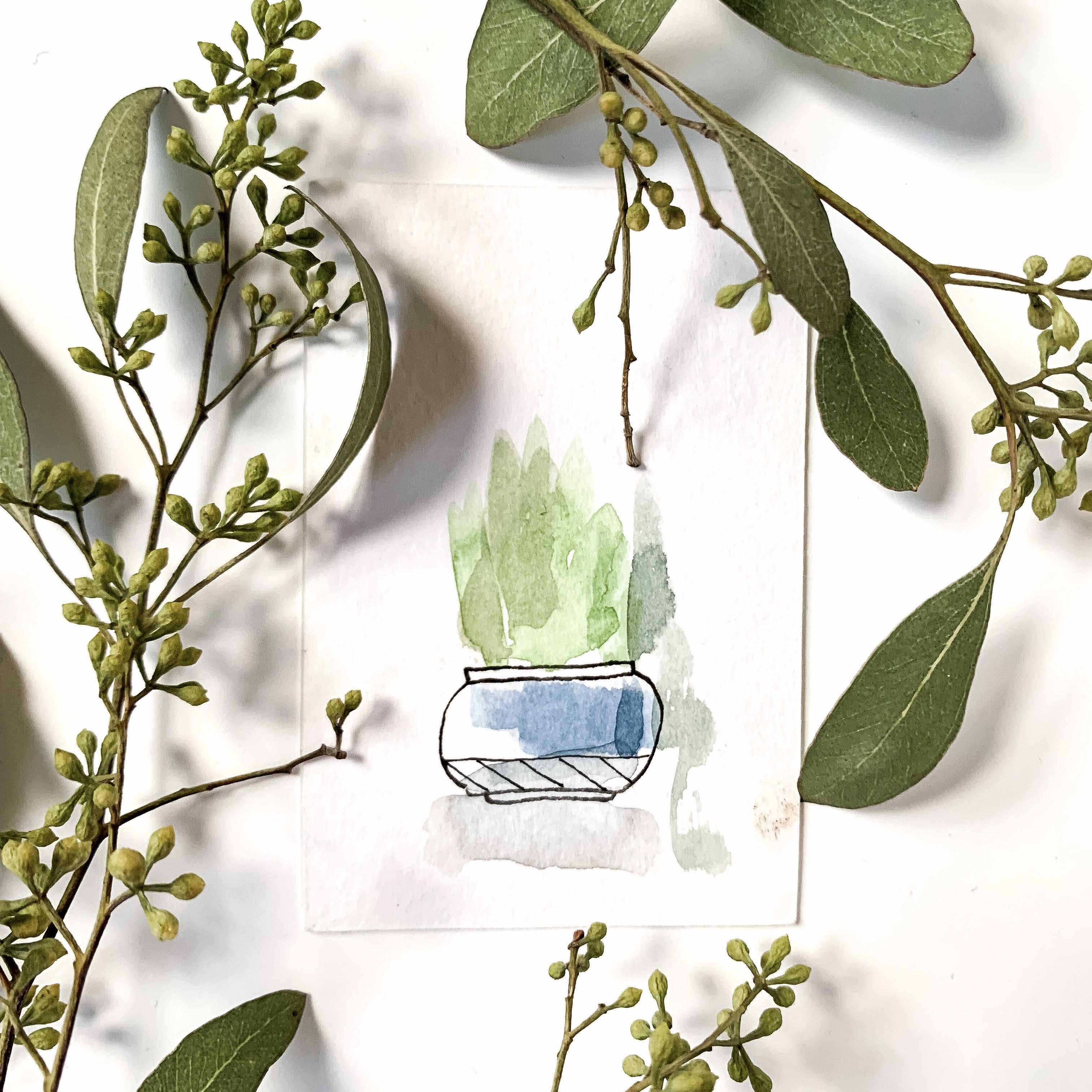 Mini Watercolor Plant