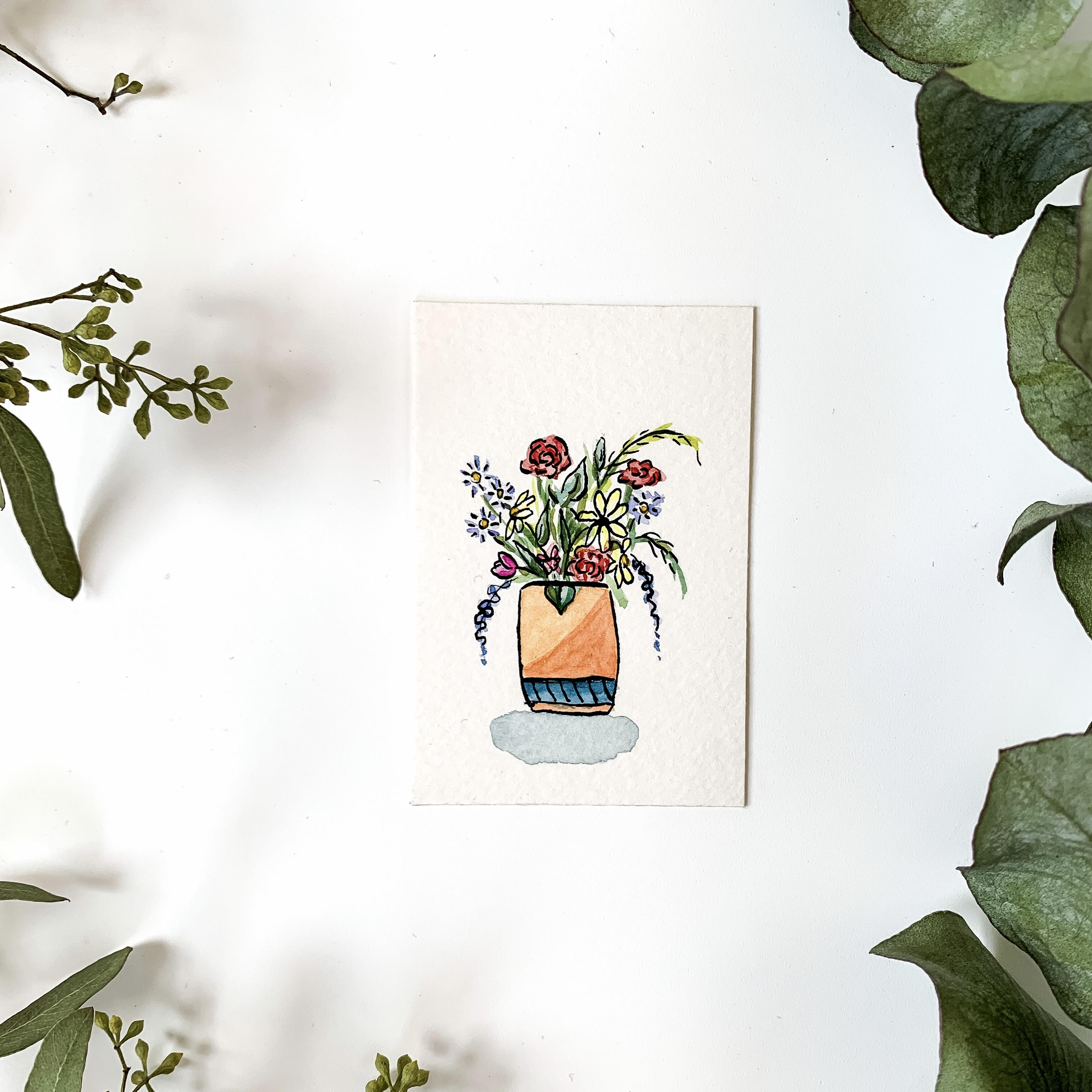 mini watercolor plant