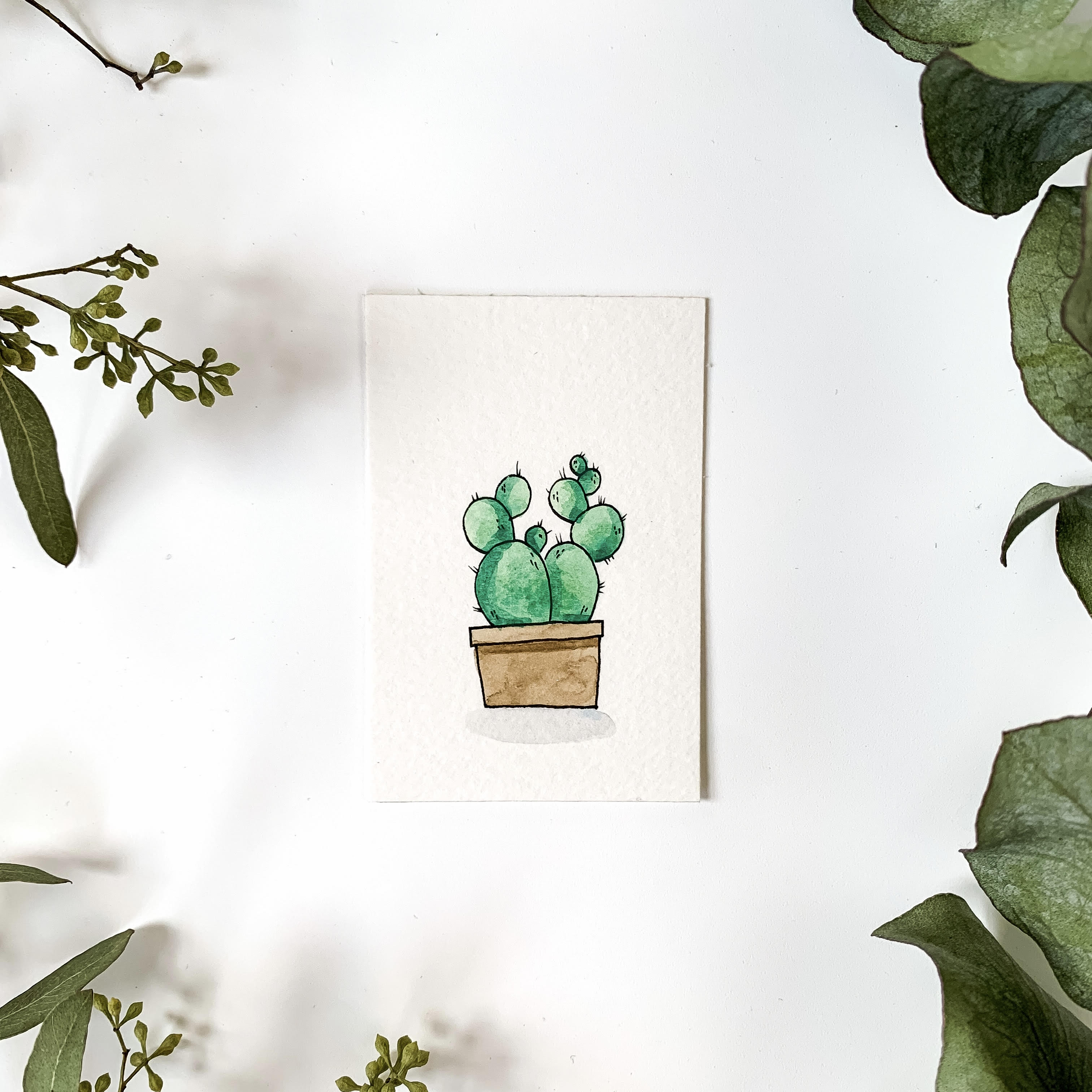 Mini Watercolor Plant Friend